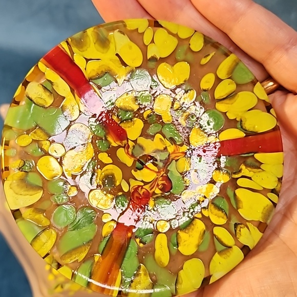 Art Deco Kralik Knuckle Vase with Lines and Canes on the Bowl and Spatter Decora - Picture 4 of 6